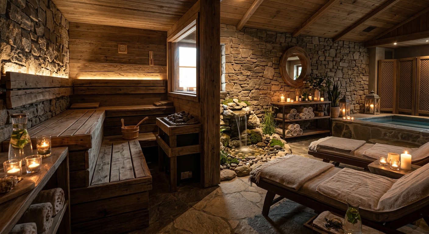 Luxury spa and wellness centre with Finnish sauna at PrestigeStay Horizon resort